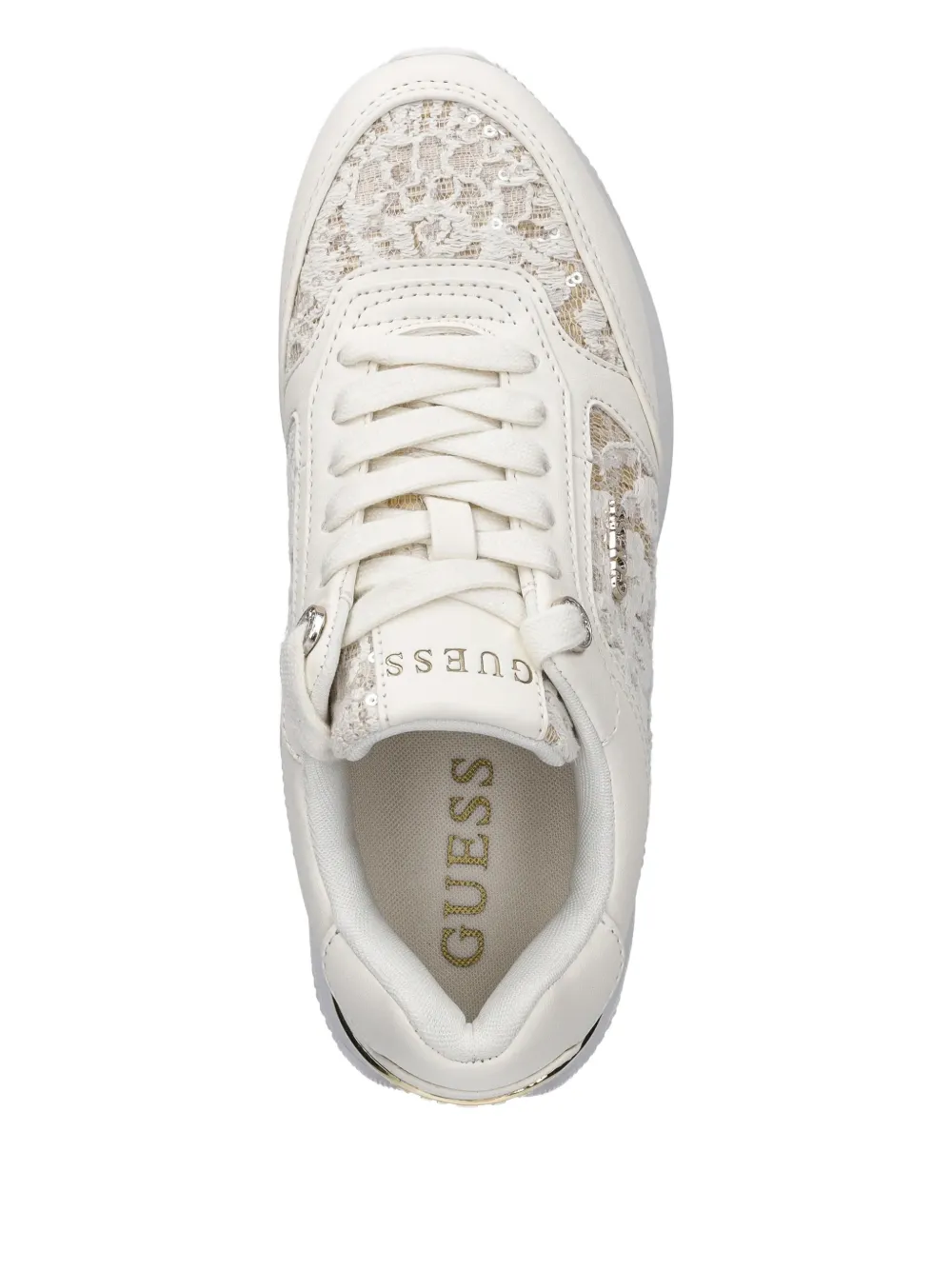 Guess Usa Lace Platform Sneakers In White