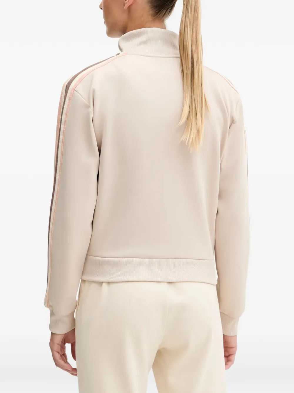  Guess Usa Side-stripe Zip-up Sweatshirt - Neutrals 