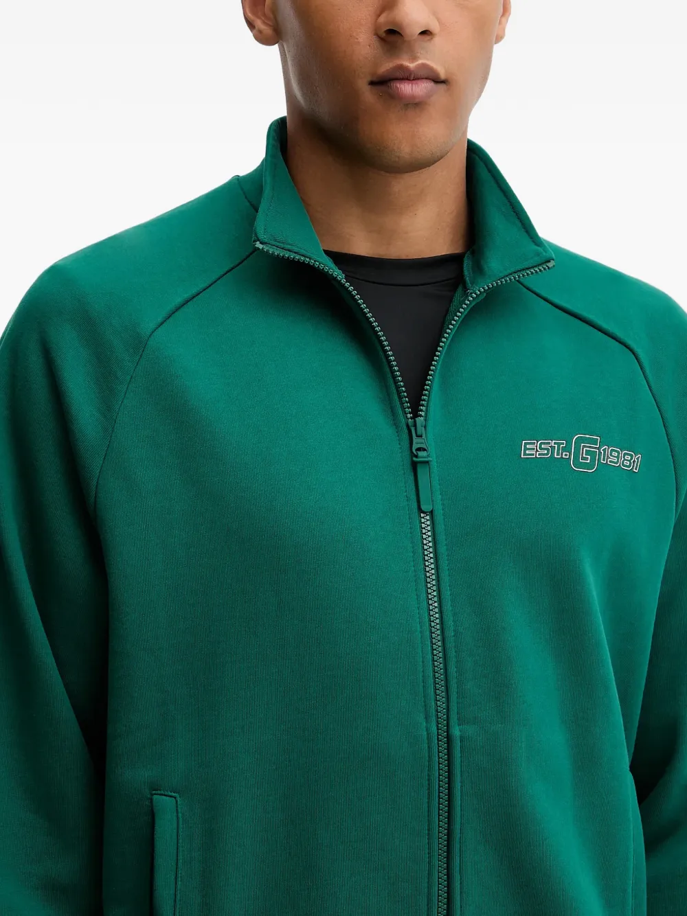 GUESS USA Trui met opstaande hals en rits Groen
