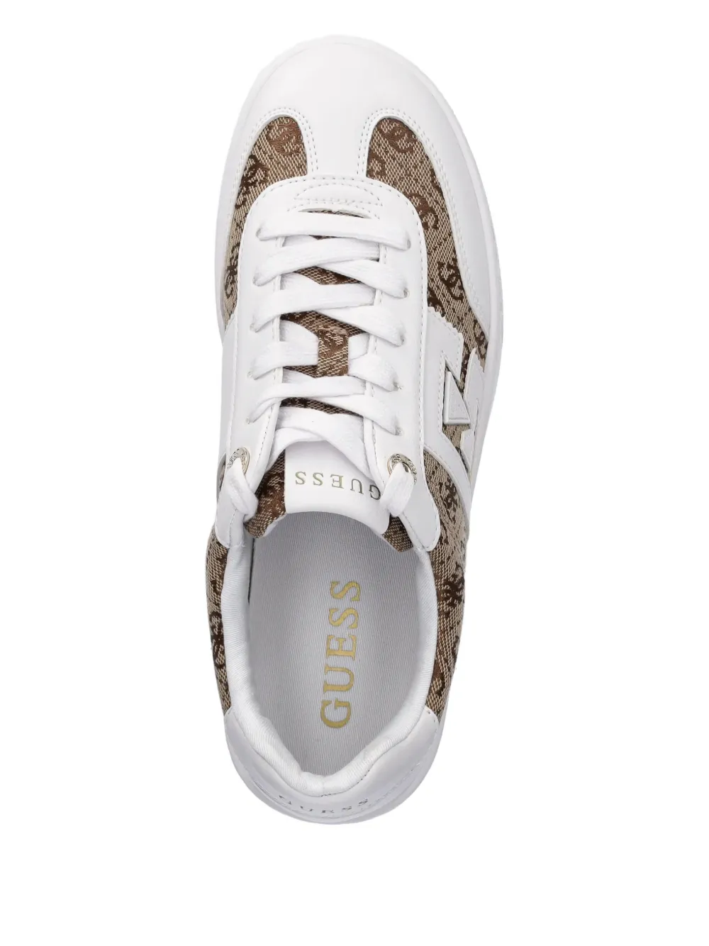 Guess Usa Nochee 4g Logo-print Sneakers In Brown