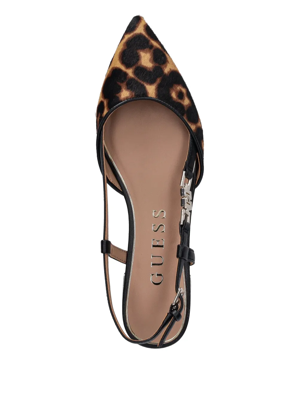 Guess Usa Leopard Print Buckle Ballet Flats In Multi