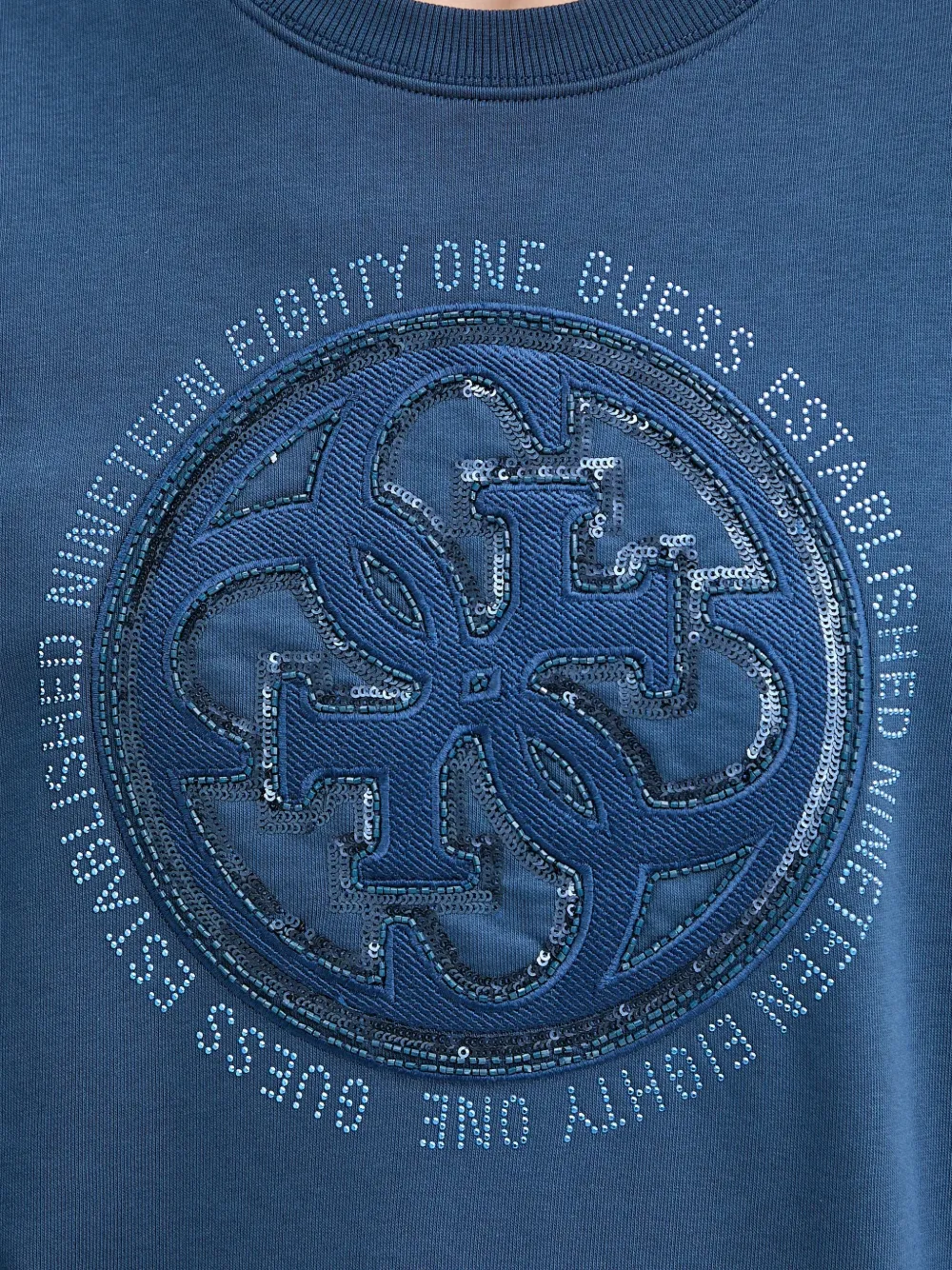 Guess Usa Logo-print Sweatshirt In Blue