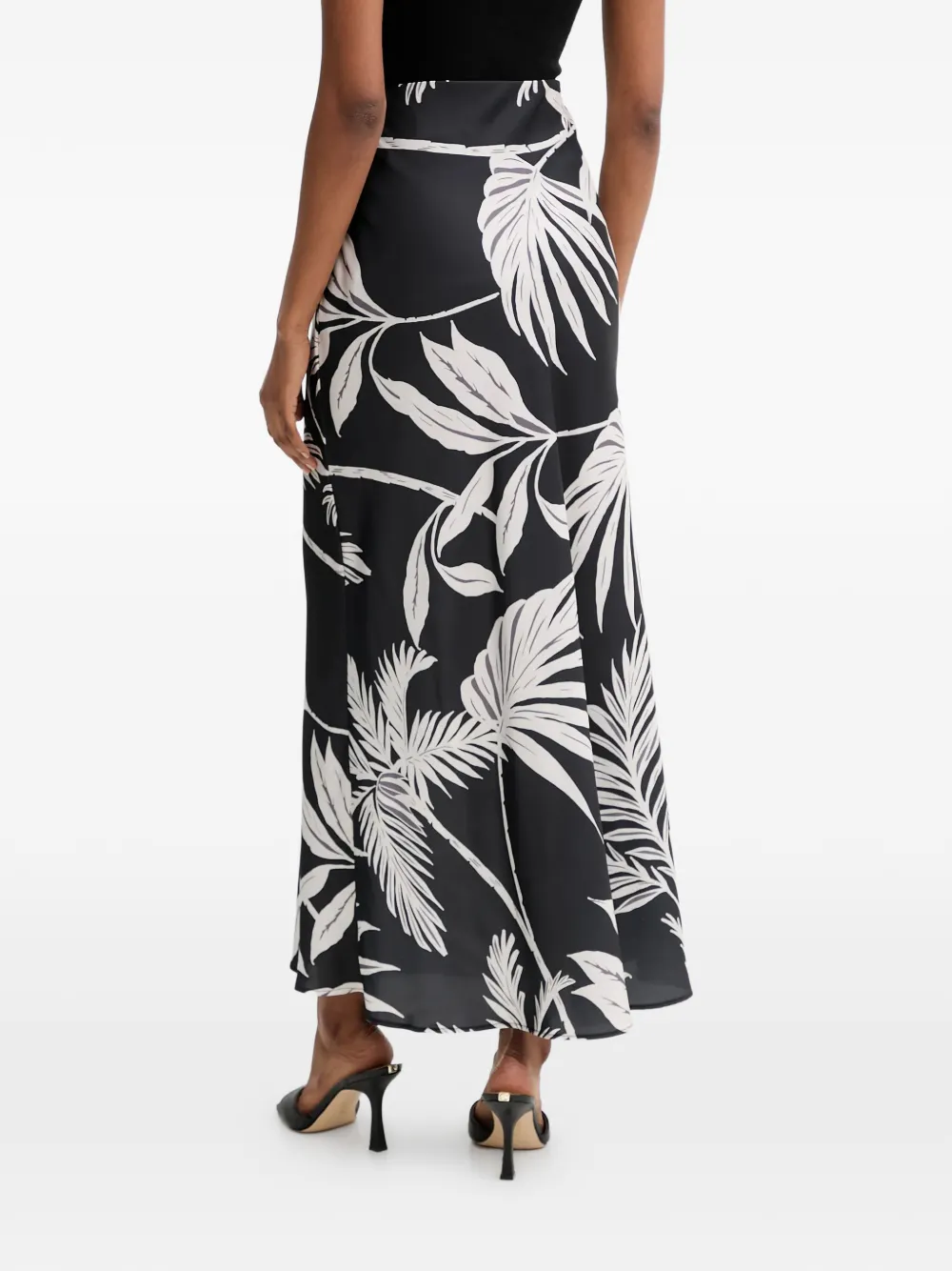 Guess Usa Floral Maxi Skirt In Black