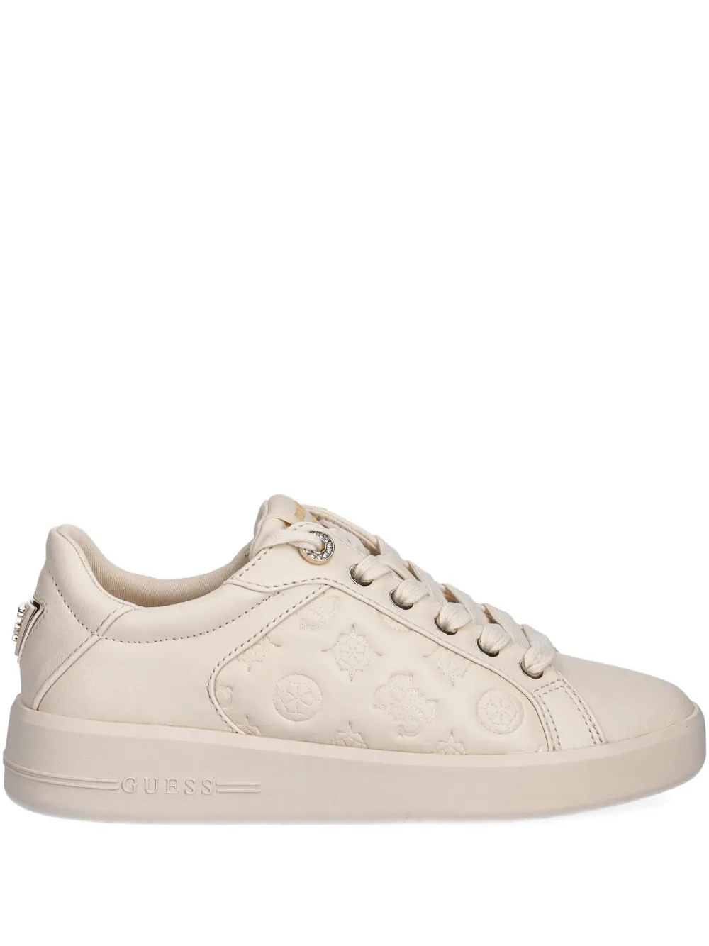 Guess Usa Embossed Logo Sneakers In Neutral