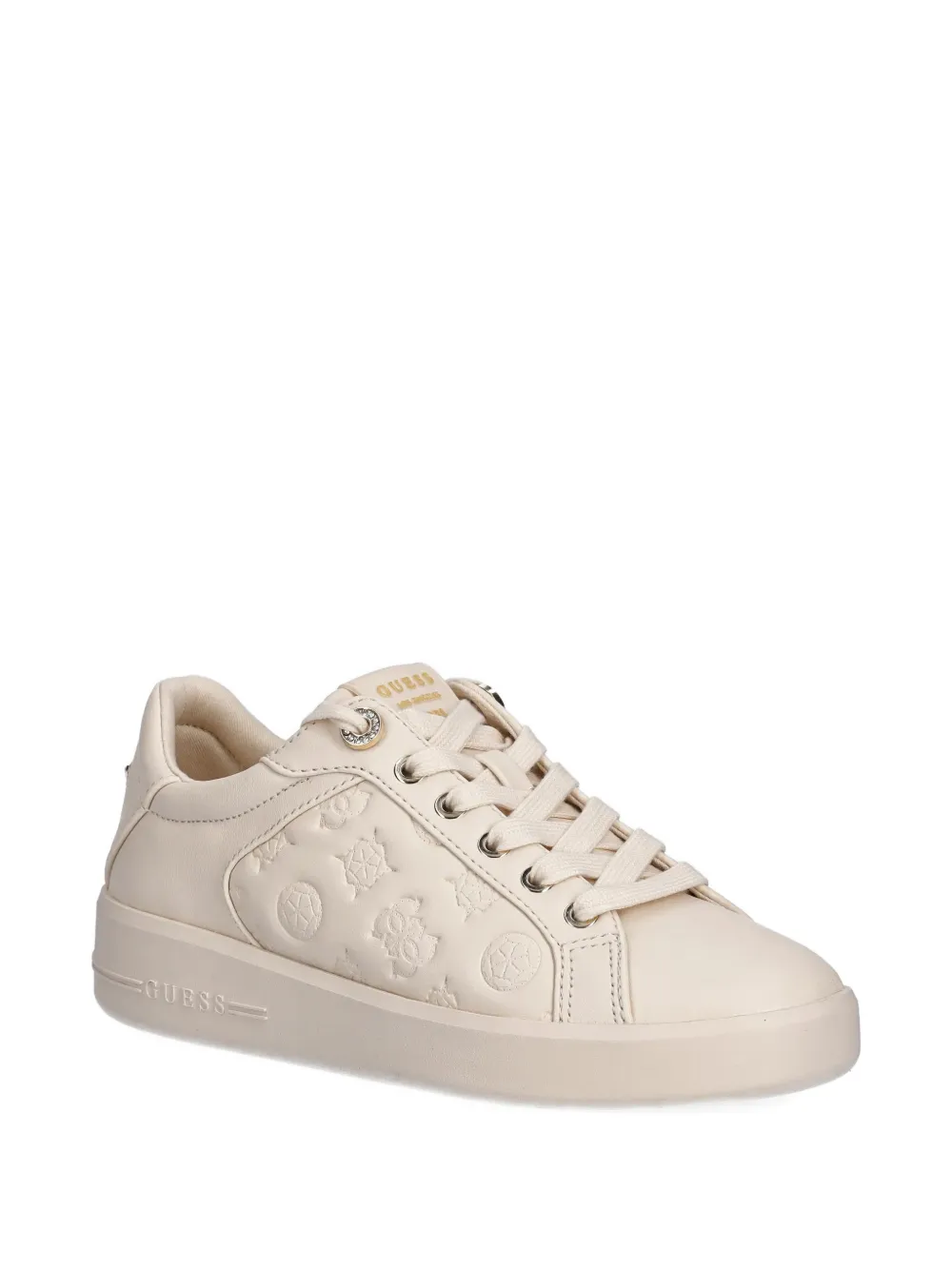 Guess Usa Embossed Logo Sneakers In Neutral