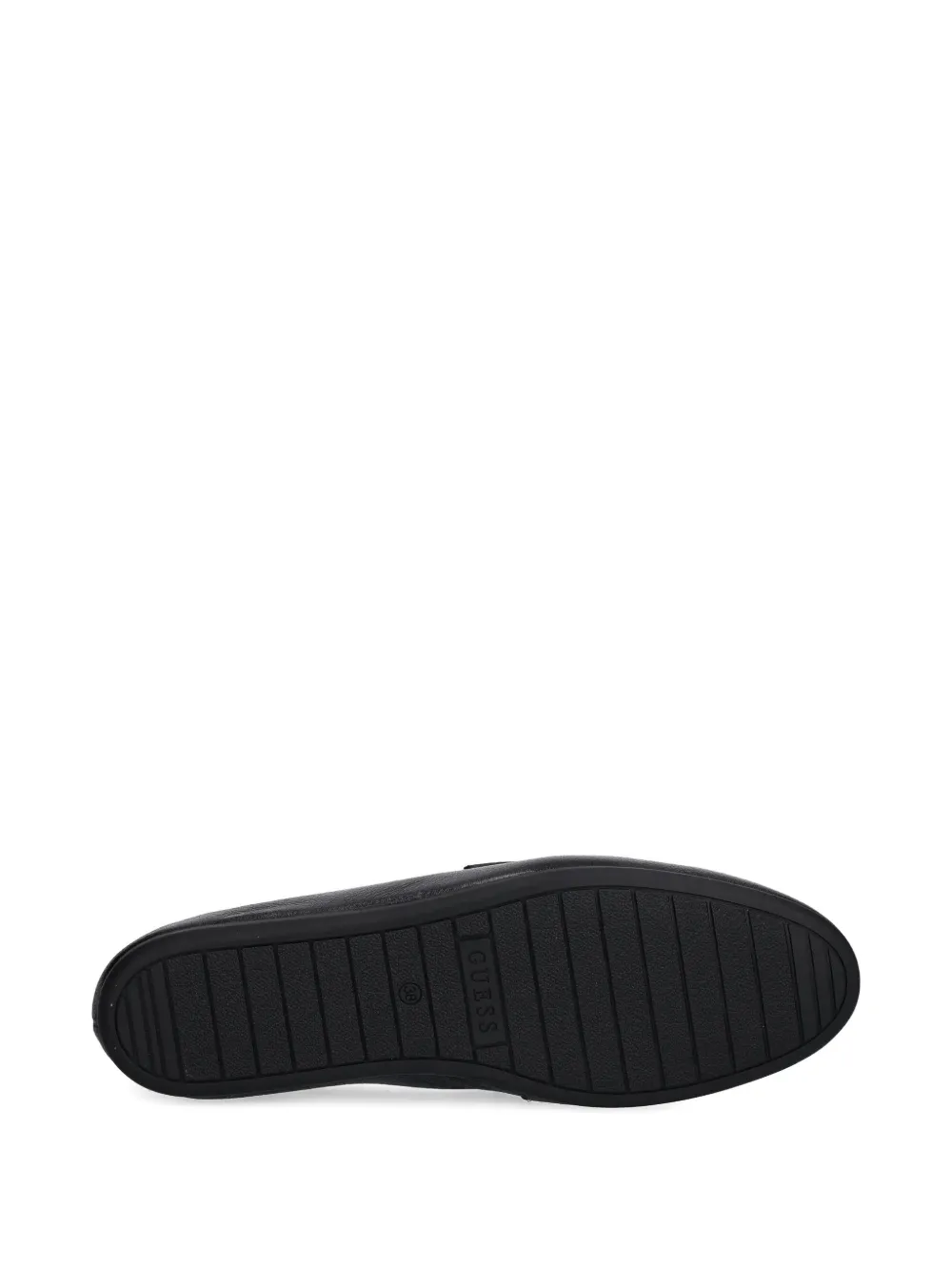 Guess Usa Triangle-logo Strap Loafers In Black