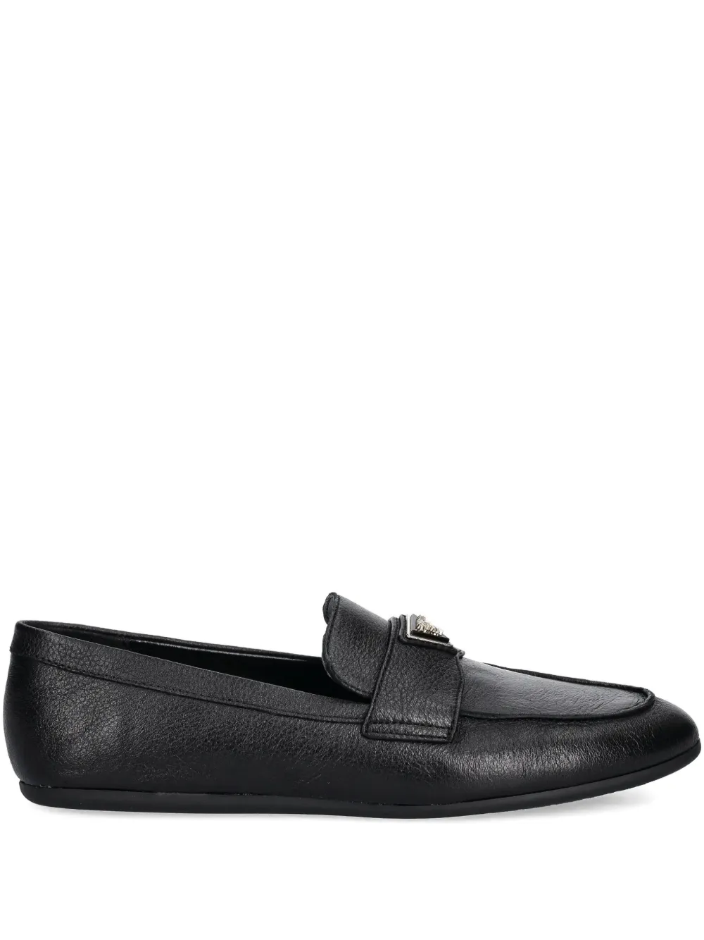 Guess Usa Triangle-logo Strap Loafers In Black