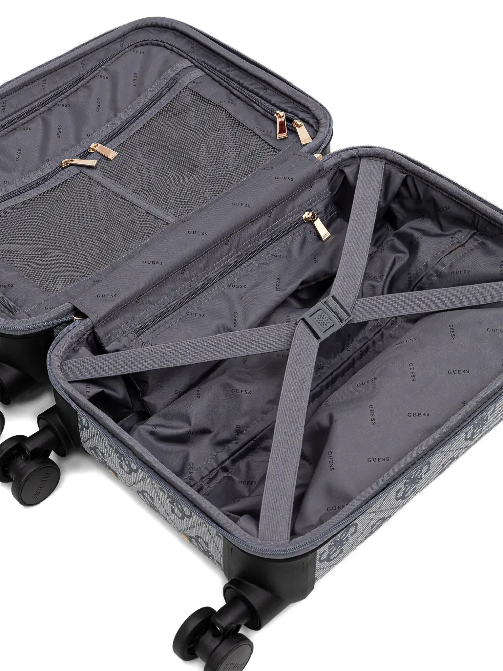 Guess Usa Berta 4g Logo-monogram Trolley Case In Blue