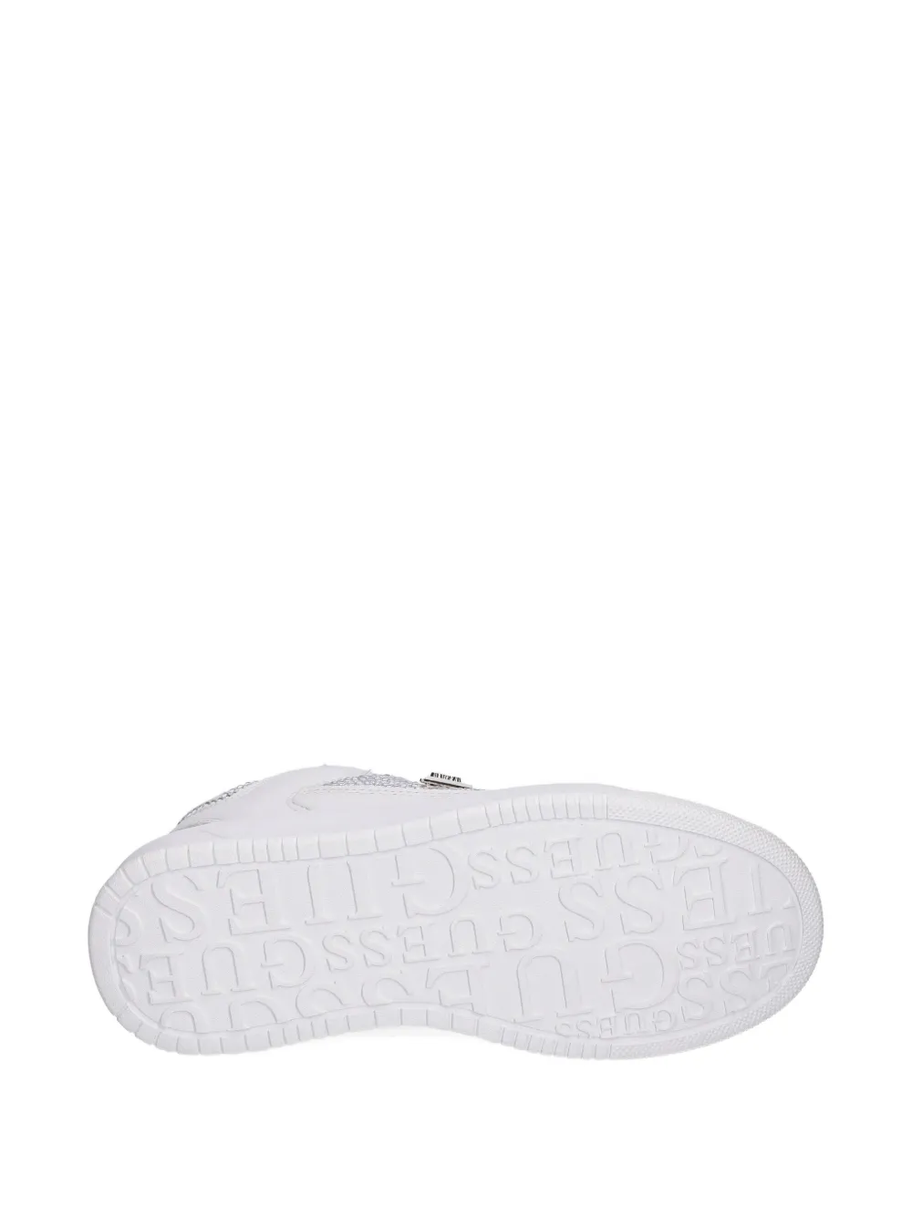 Guess Usa Embellished Lace-up Sneakers In White