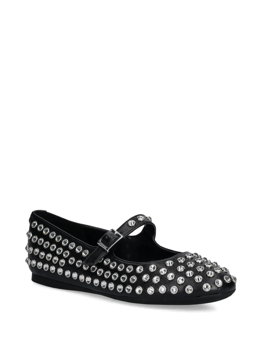 GUESS USA studded buckle ballet flats Zwart