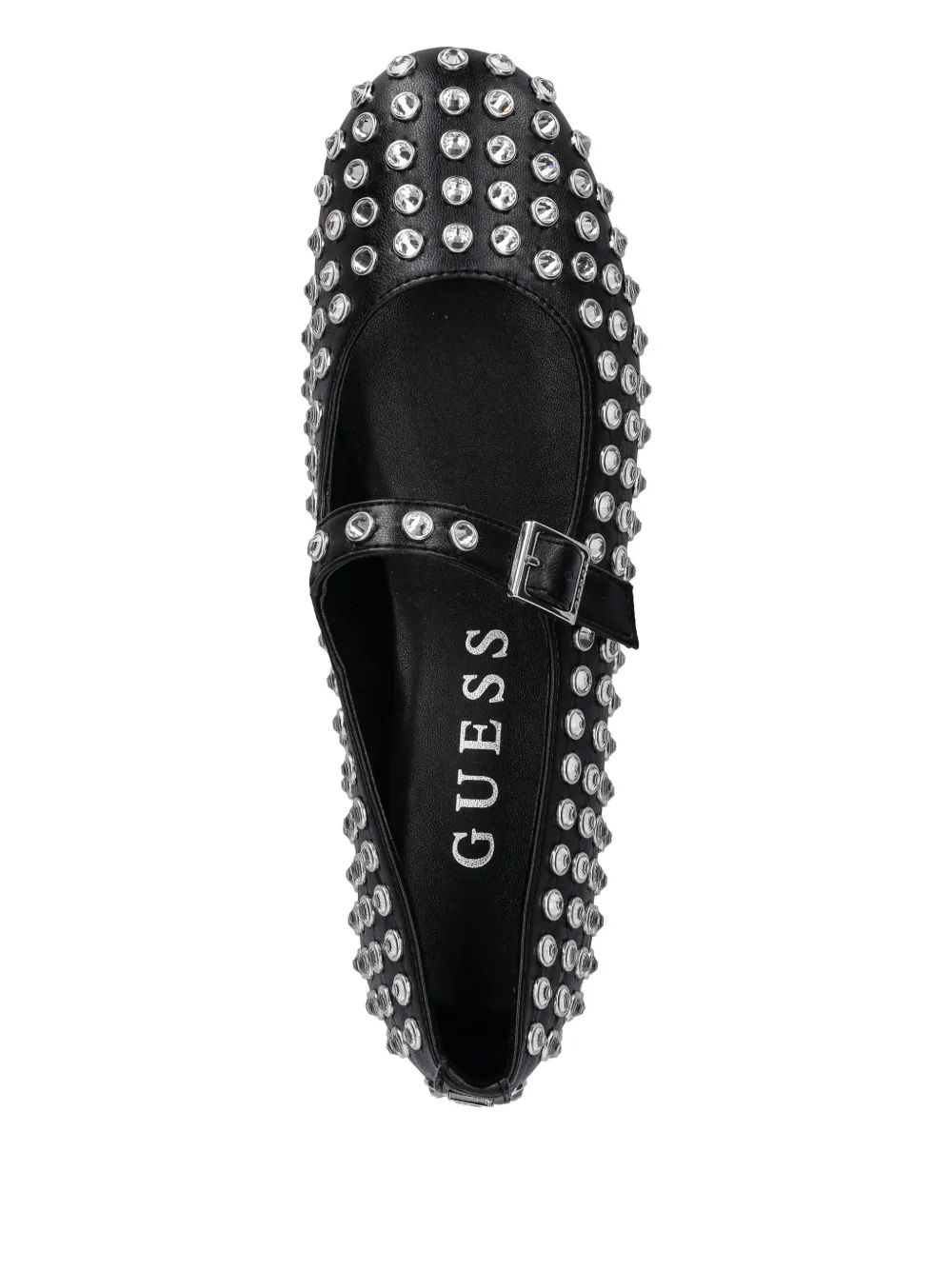 GUESS USA studded buckle ballet flats Zwart
