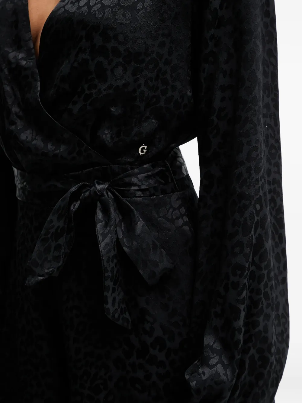 GUESS USA Jumpsuit met gestrikte taille en lange mouwen Zwart