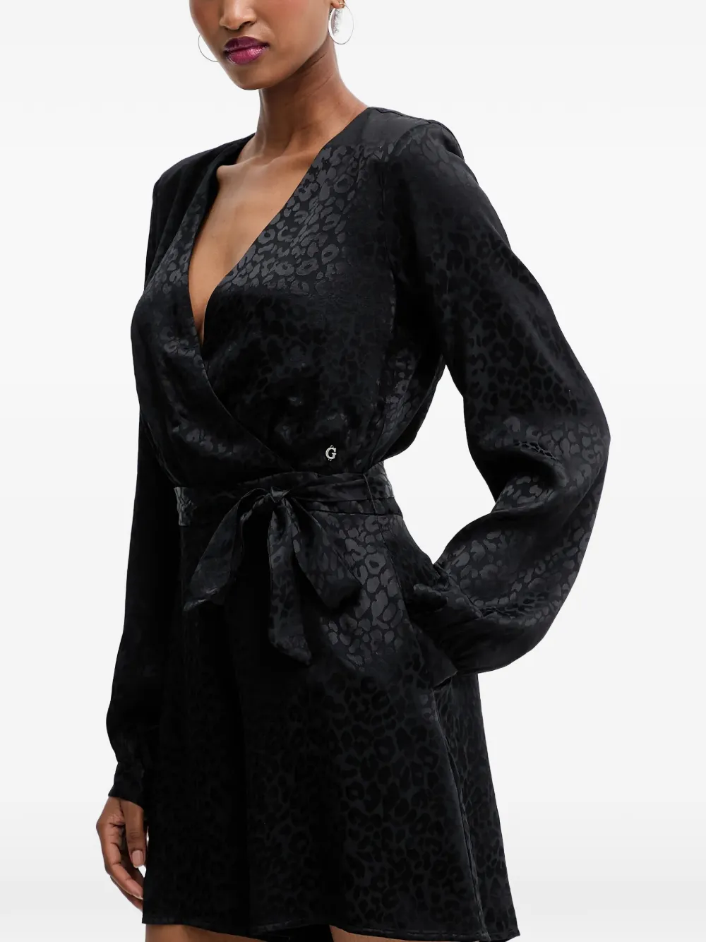 GUESS USA Jumpsuit met gestrikte taille en lange mouwen Zwart