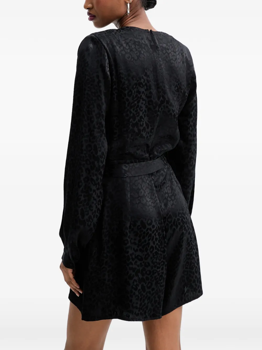 GUESS USA Jumpsuit met gestrikte taille en lange mouwen Zwart