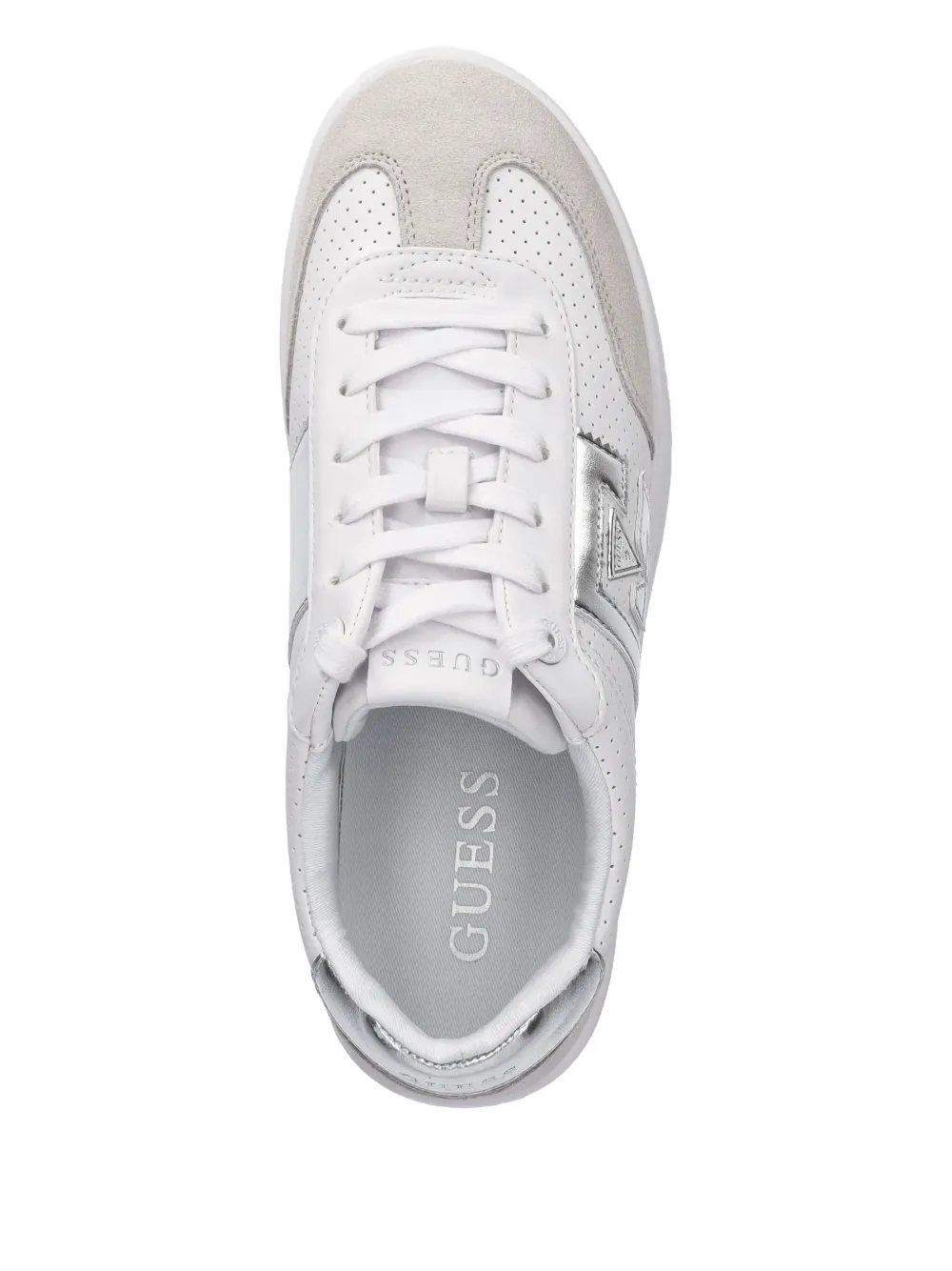 Guess Usa Perforated Logo Sneakers In Gray
