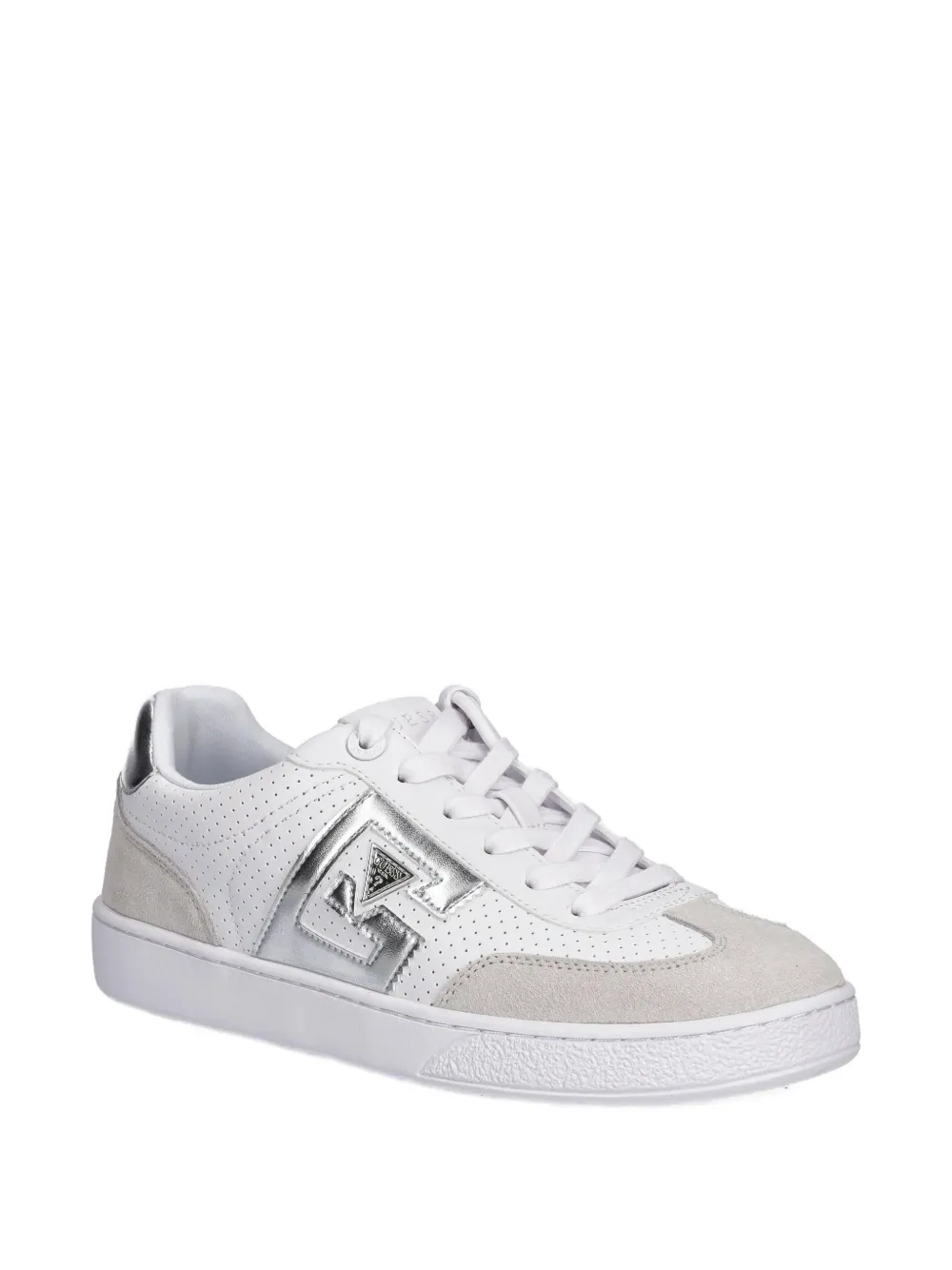 Guess Usa Perforated Logo Sneakers In Gray
