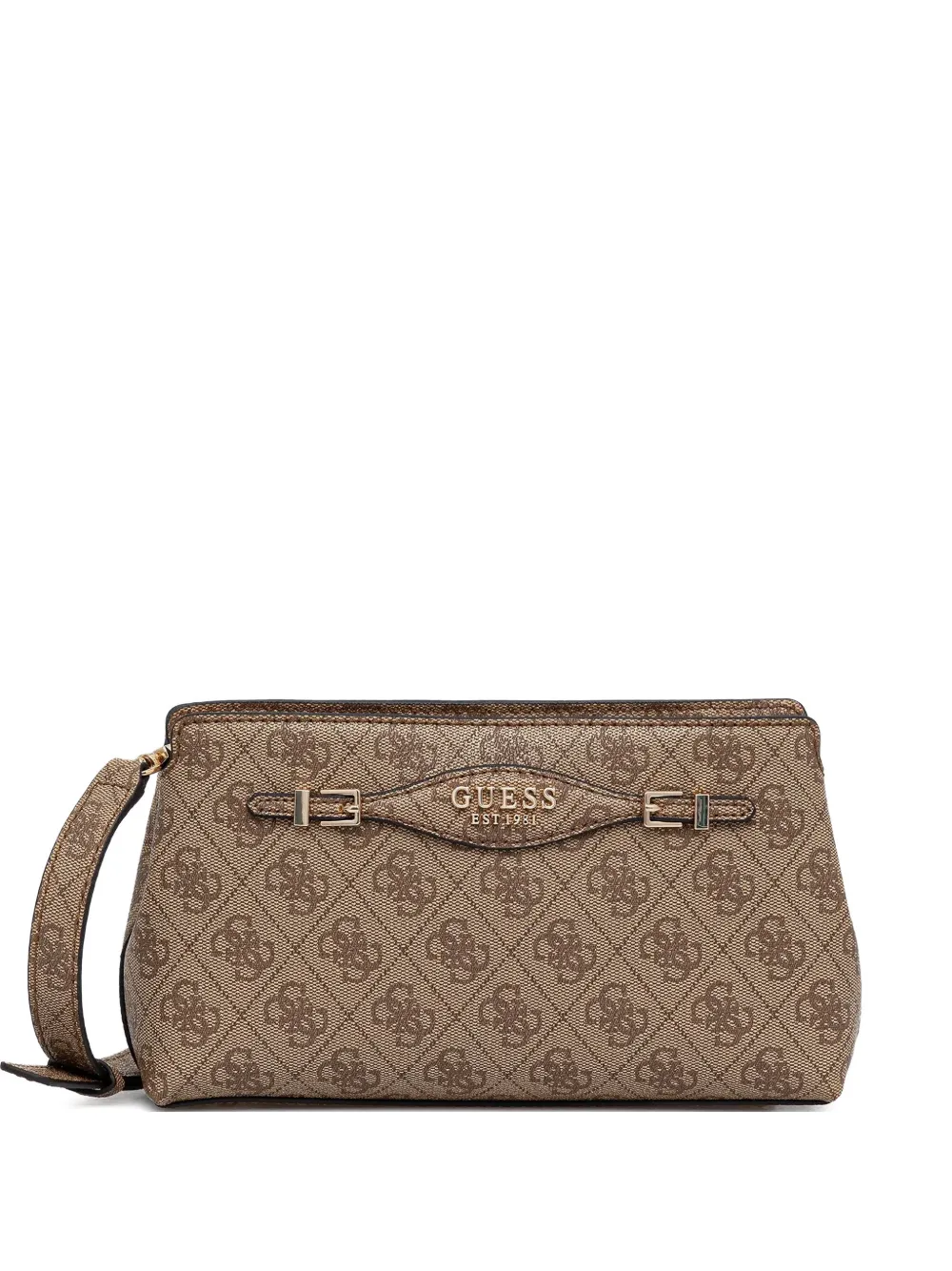 Guess Usa Patterned Cross Body Bag In Brown