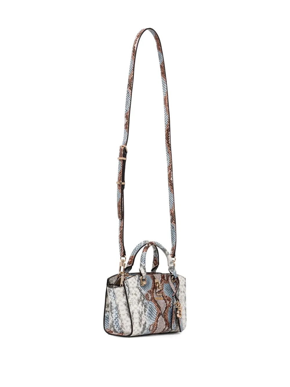 GUESS USA snake-effect charm tote bag - Beige