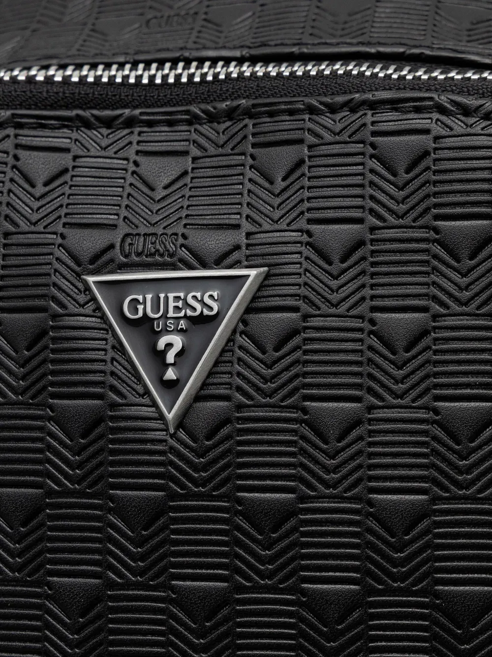 GUESS USA Rugzak met rits en reliëf Zwart
