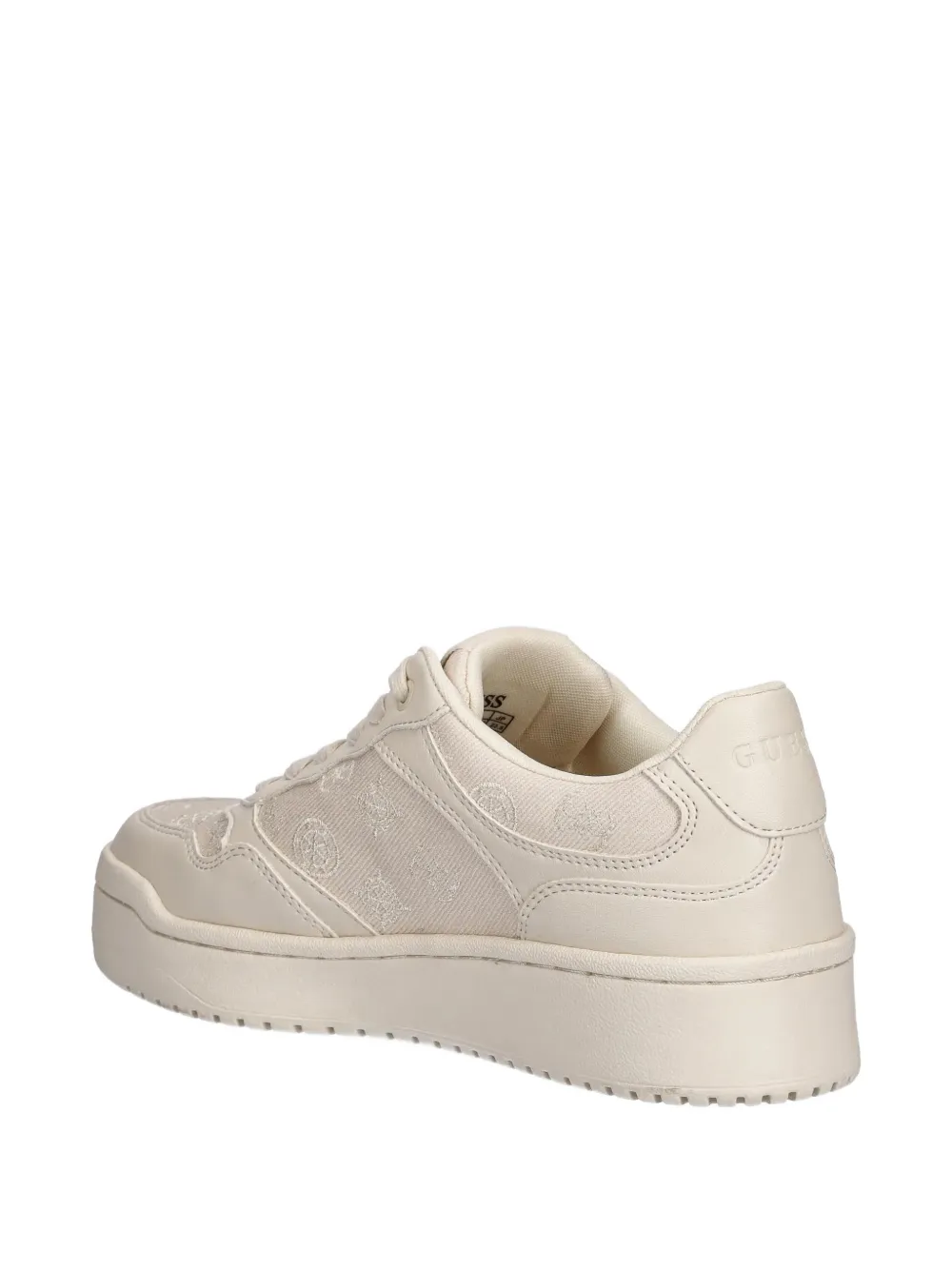 Guess Usa Logo-plaque Trainers In Neutral