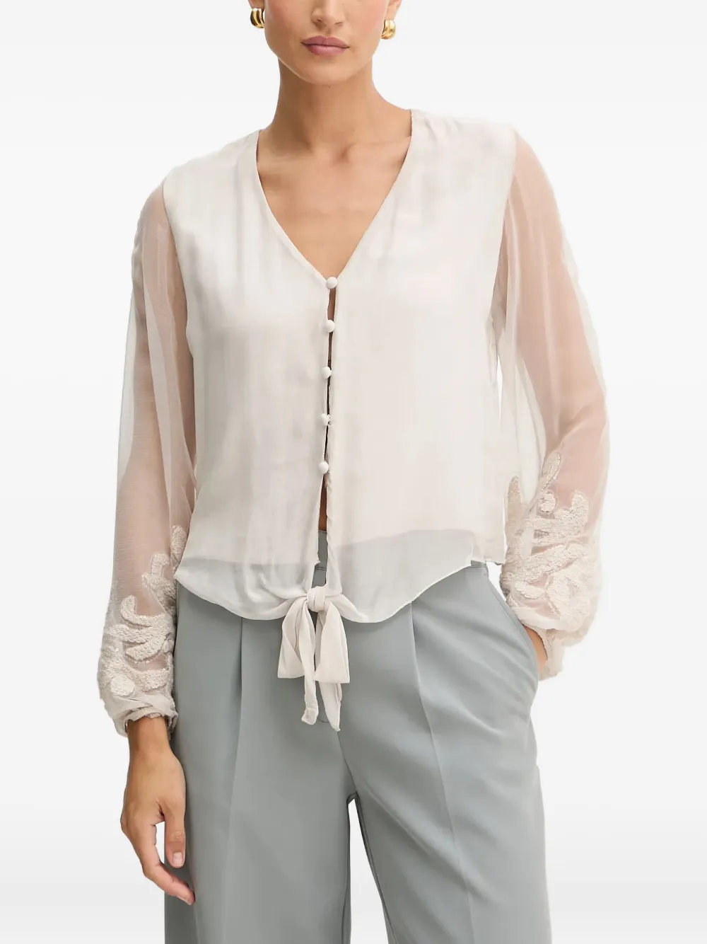 GUESS USA Blouse met V-hals Wit