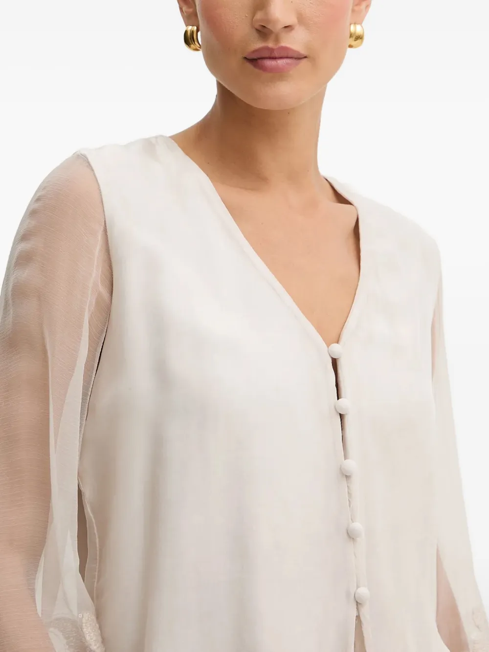 GUESS USA Blouse met V-hals Wit