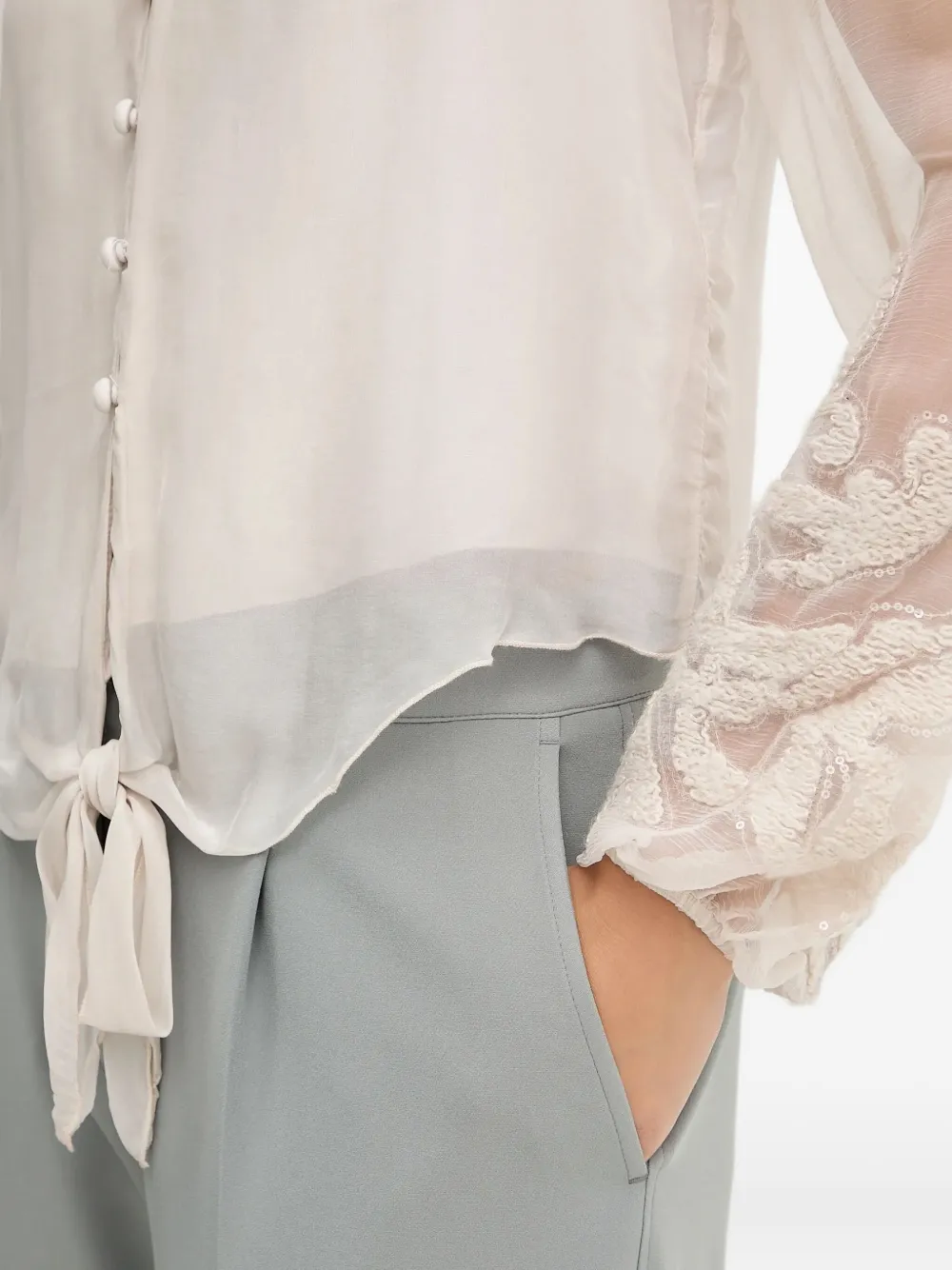 GUESS USA Blouse met V-hals Wit