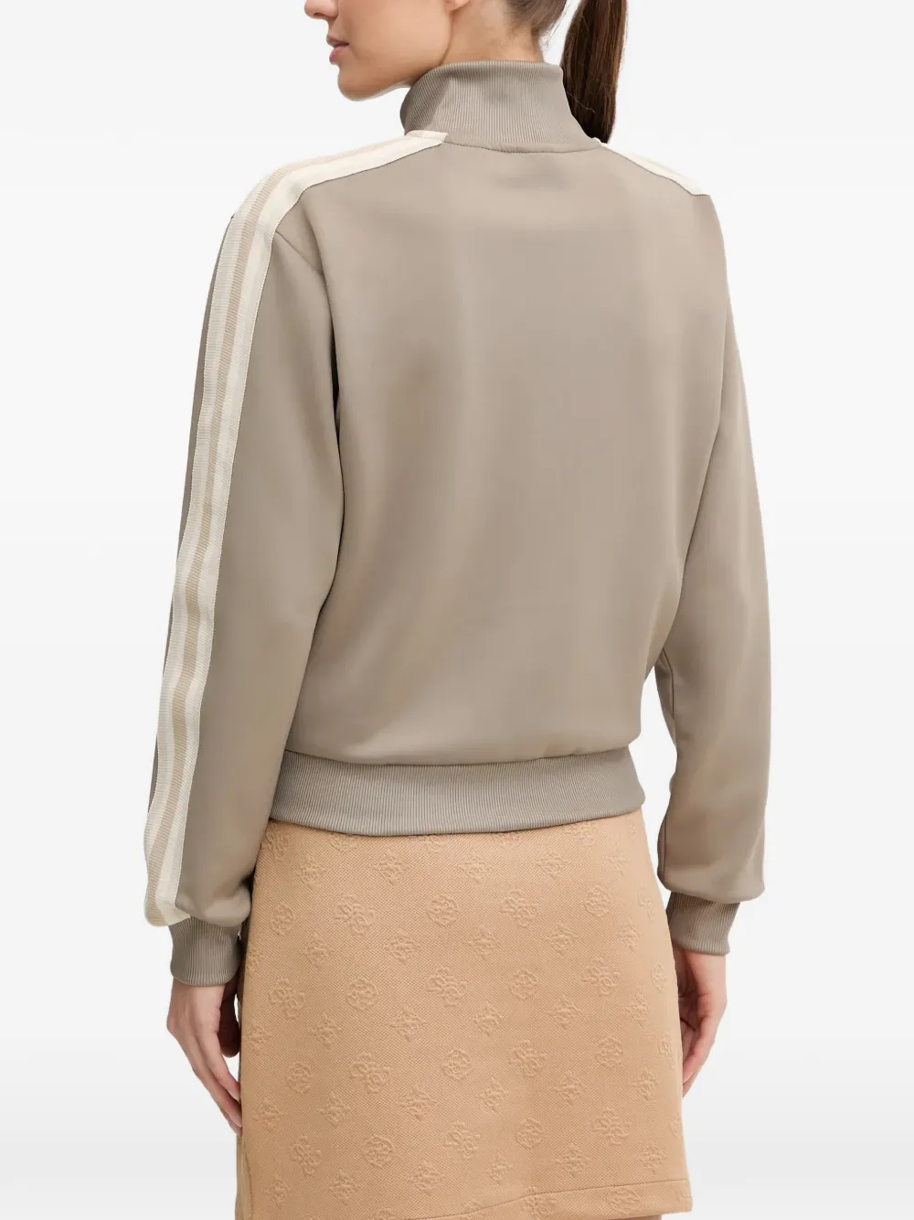 Guess Usa Zip Striped Top In Brown