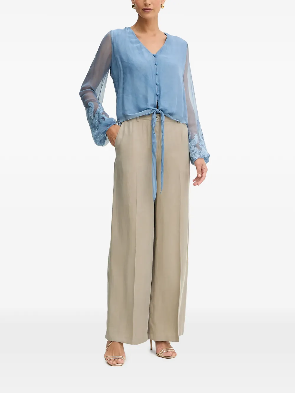 GUESS USA Broek met knopen - Beige