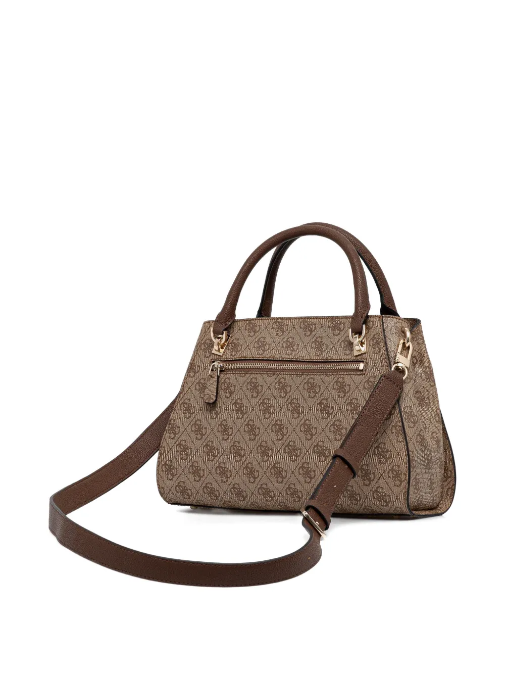 Guess Usa Monogram Charm Tote Bag In Brown