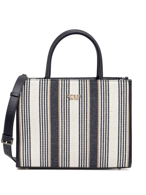 GUESS USA Nicolette striped top-zip tote bag