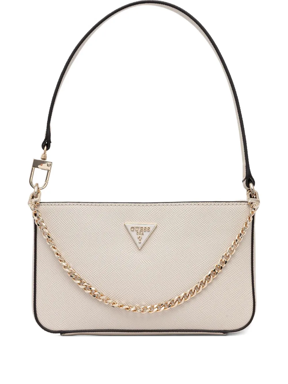 Guess Usa Chain-strap Logo-plaque Tote Bag In Neutral