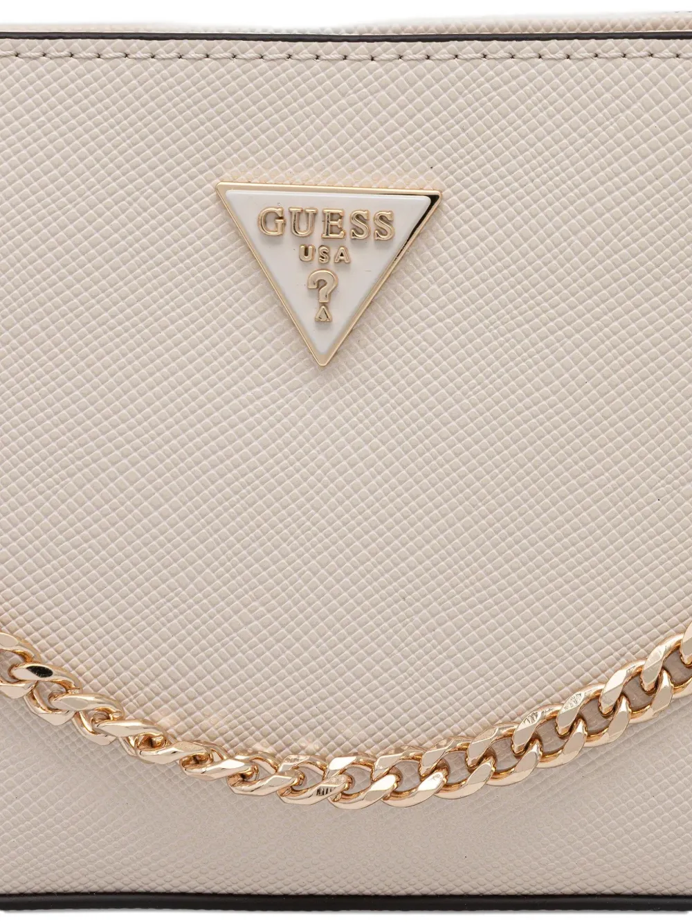 Guess Usa Chain-strap Logo-plaque Tote Bag In Neutral