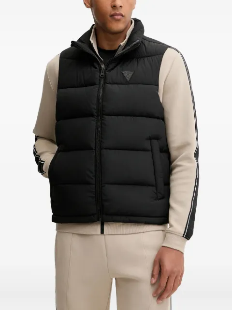 GUESS USA padded logo-plaque gilet