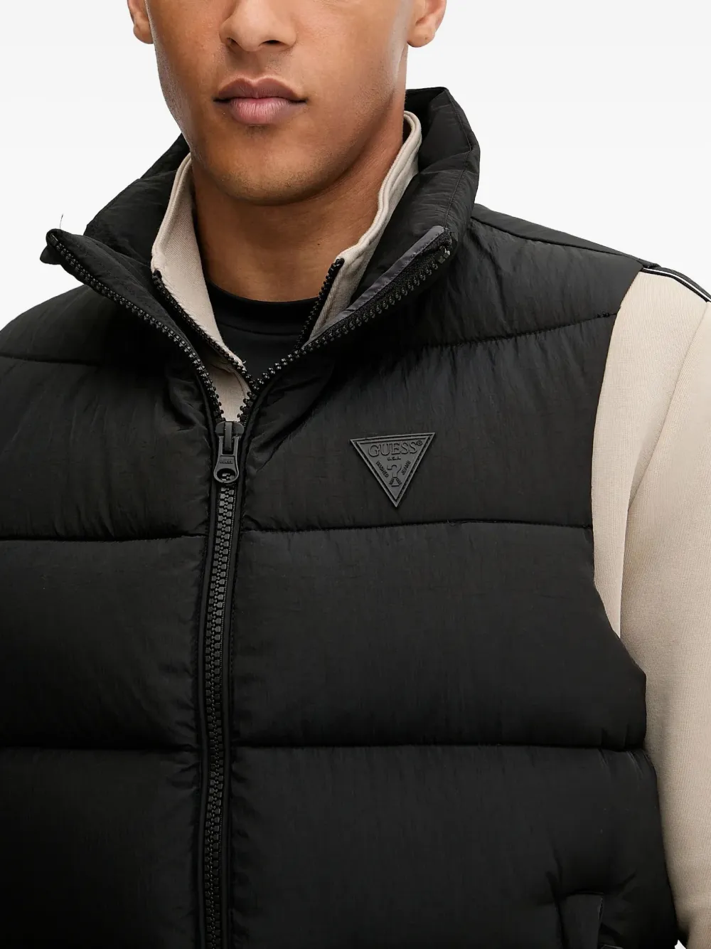 GUESS USA Bodywarmer met logoplakkaat Zwart