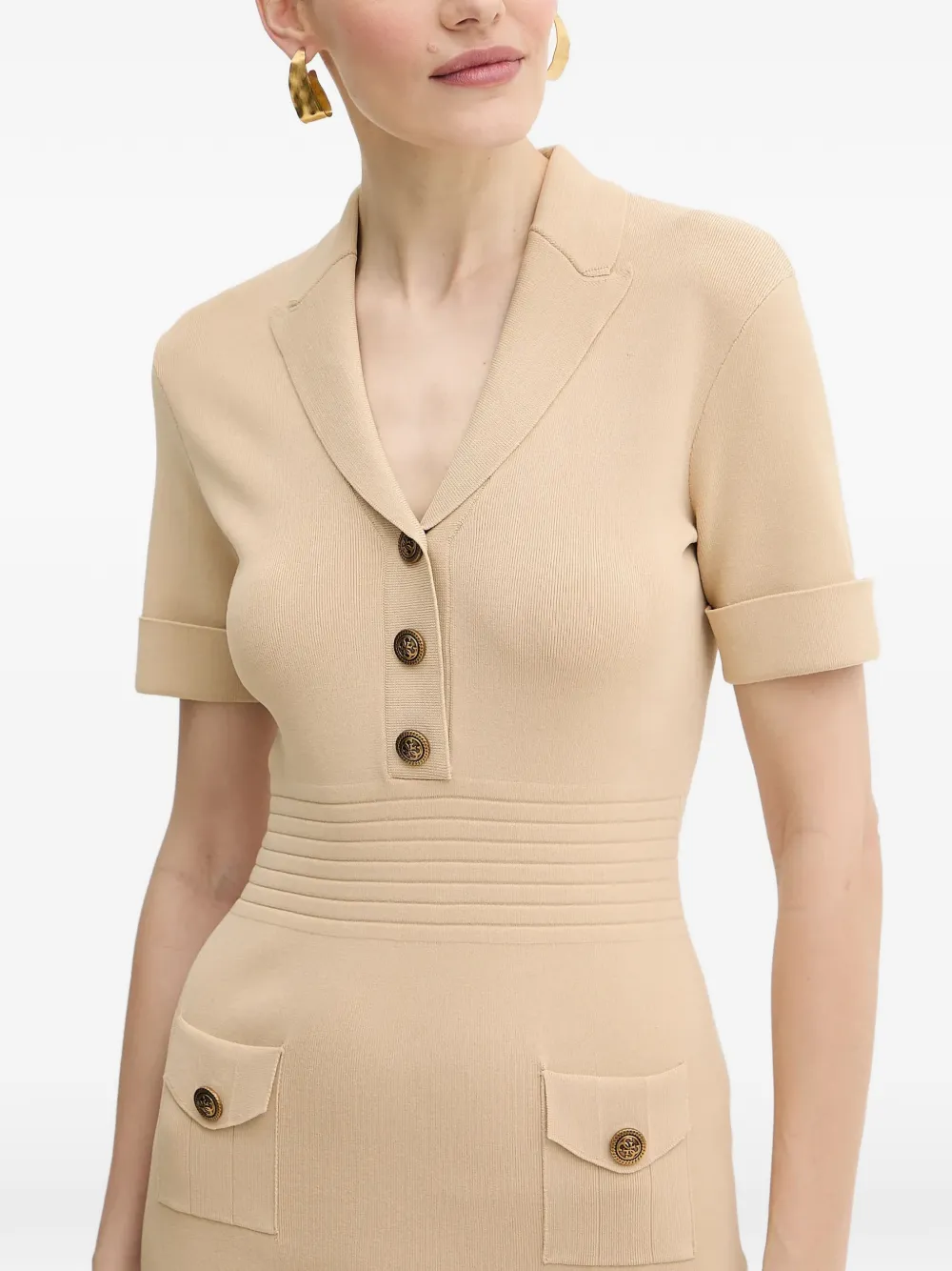 button pocket mini dress