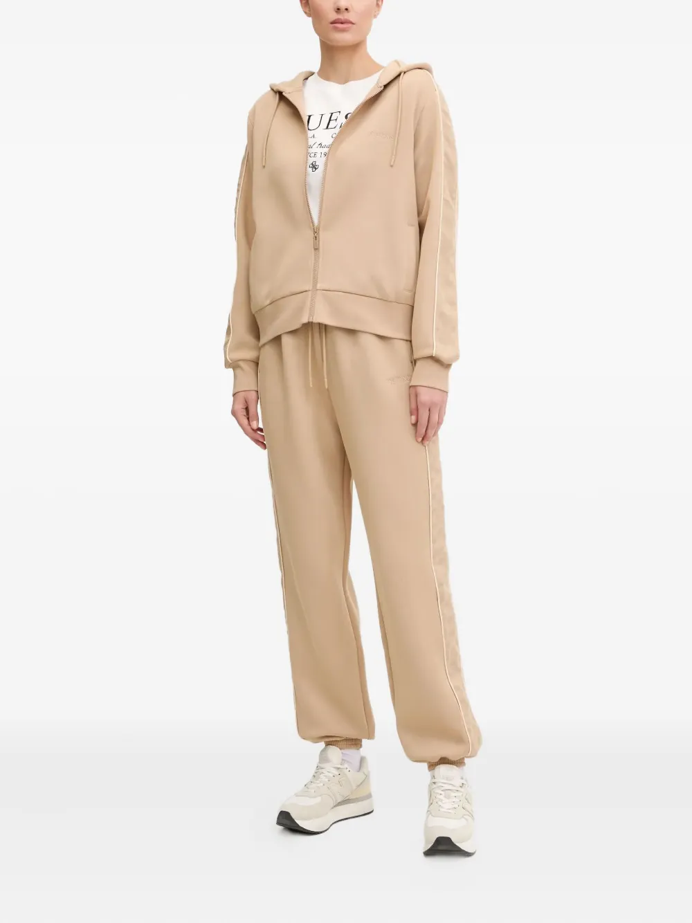 GUESS USA Hoodie met vlakken - Beige