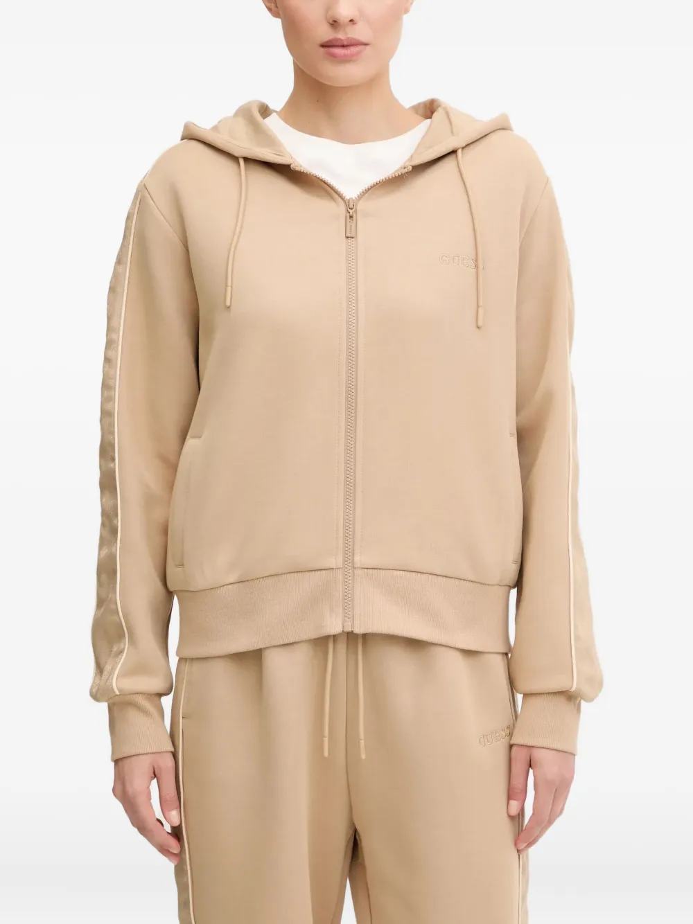GUESS USA Hoodie met vlakken Beige