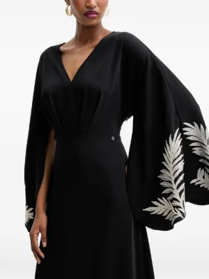 kaftan style evening dresses Indian Kaftan Dress - Resort Wear & Luxury Loungewear - Ornamental Floral Paisley Slimming Border - Soft Moisture-Wicking - US 6