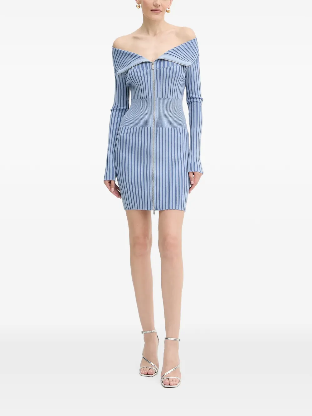 GUESS USA zip ribbed mini dress - Blauw