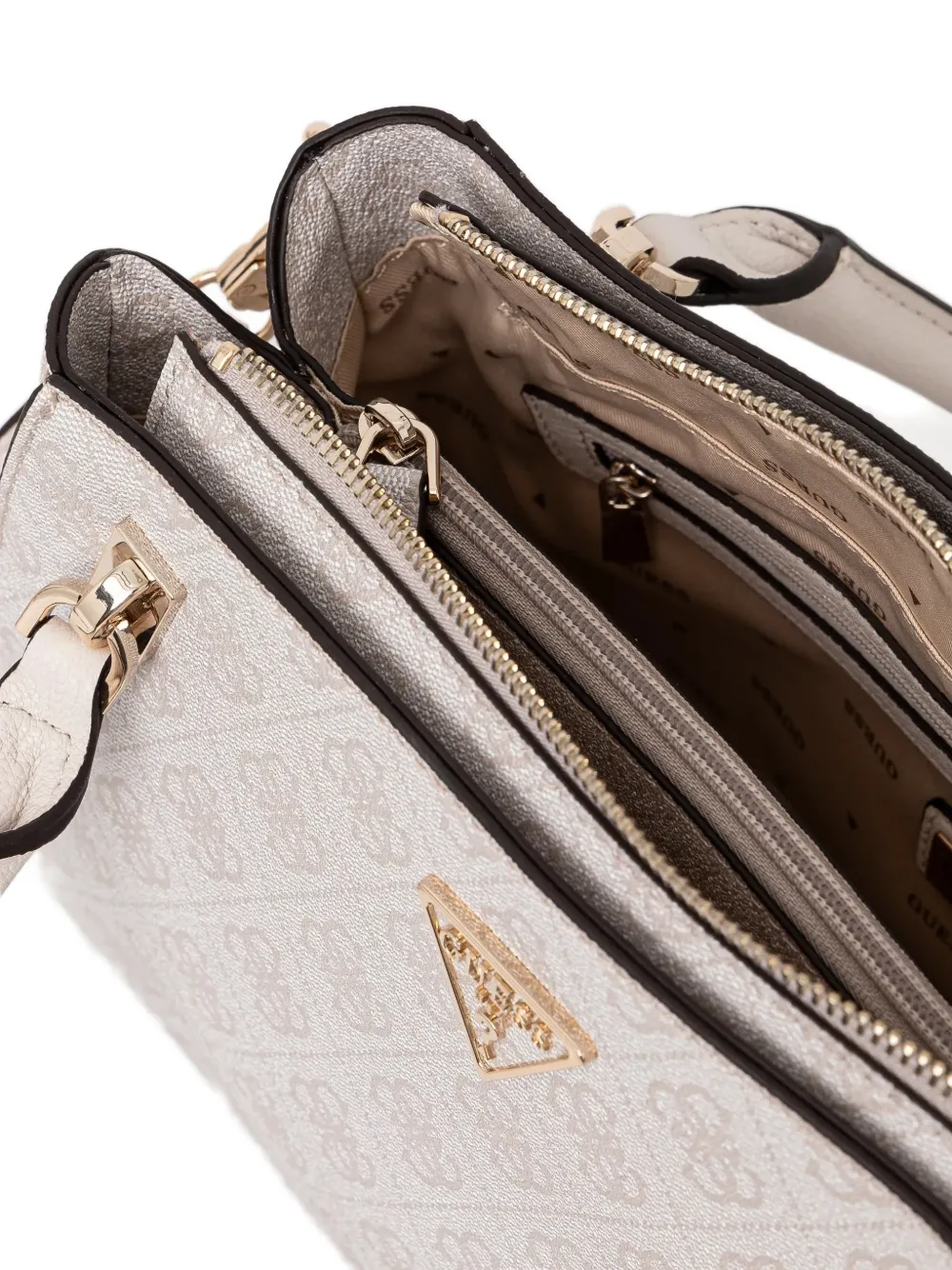 Guess Usa Patterned Charm Tote Bag In Neutral