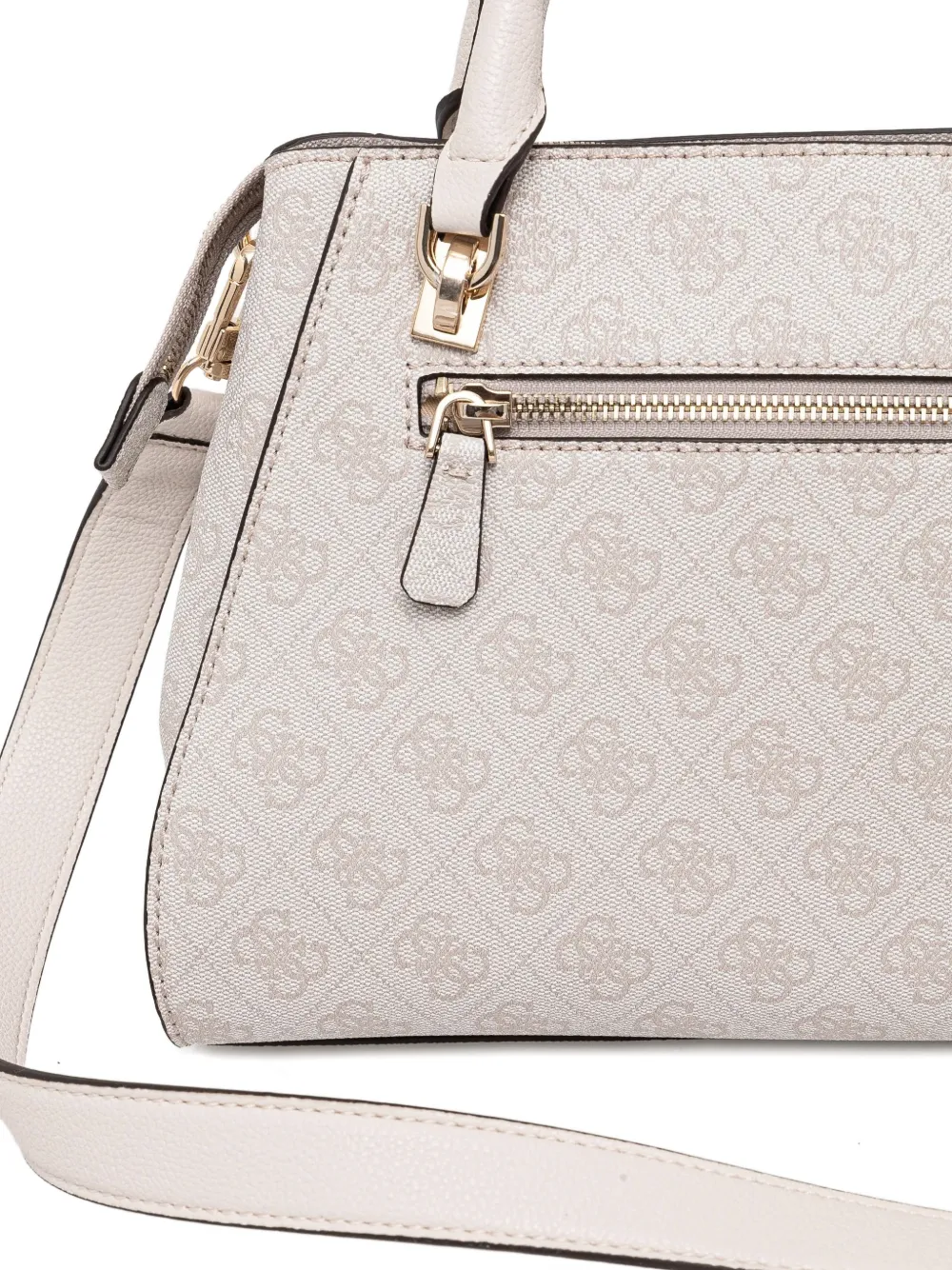 Guess Usa Patterned Charm Tote Bag In Neutral