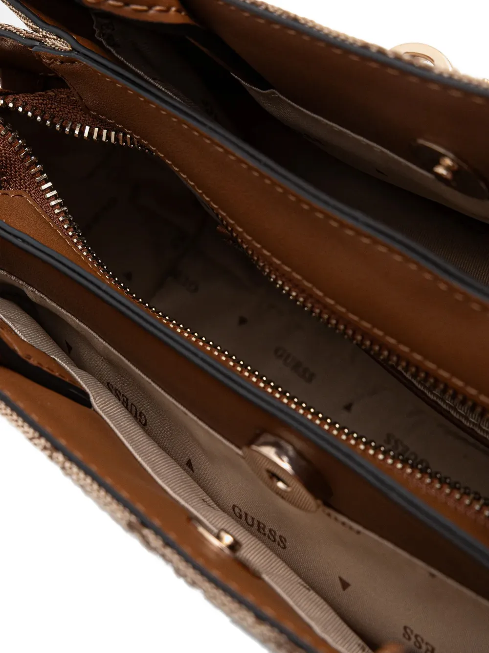 Guess Usa Monogram Top-handle Tote Bag In Neutral