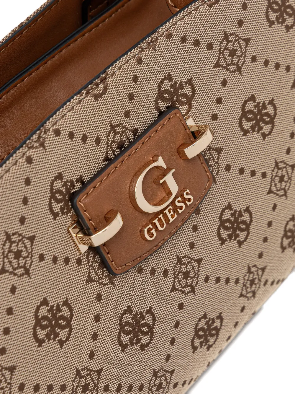 Guess Usa Monogram Top-handle Tote Bag In Neutral
