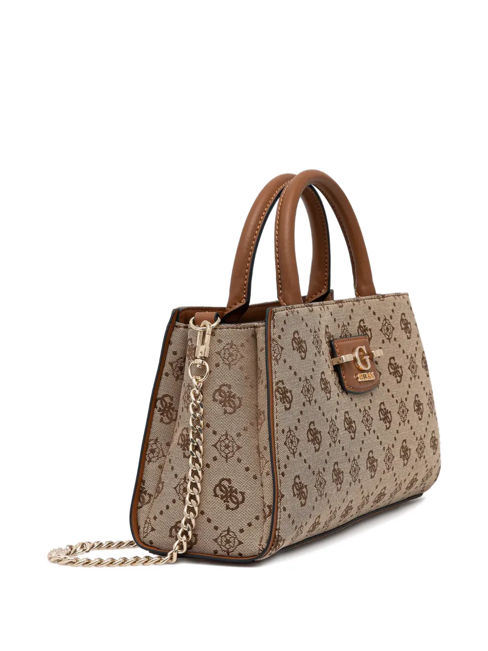 Guess Usa Monogram Top-handle Tote Bag In Neutral