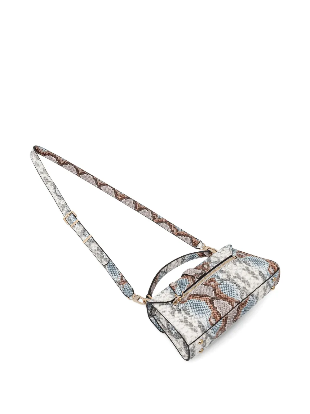 Guess Usa Queensland Snakeskin-effect Tote Bag In Gray