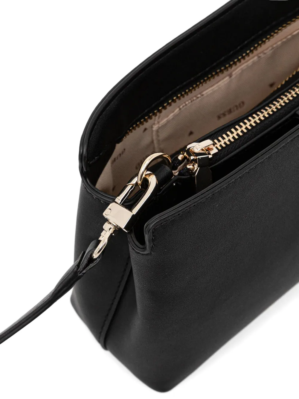 Guess Usa Logo Plaque Satchel In Black