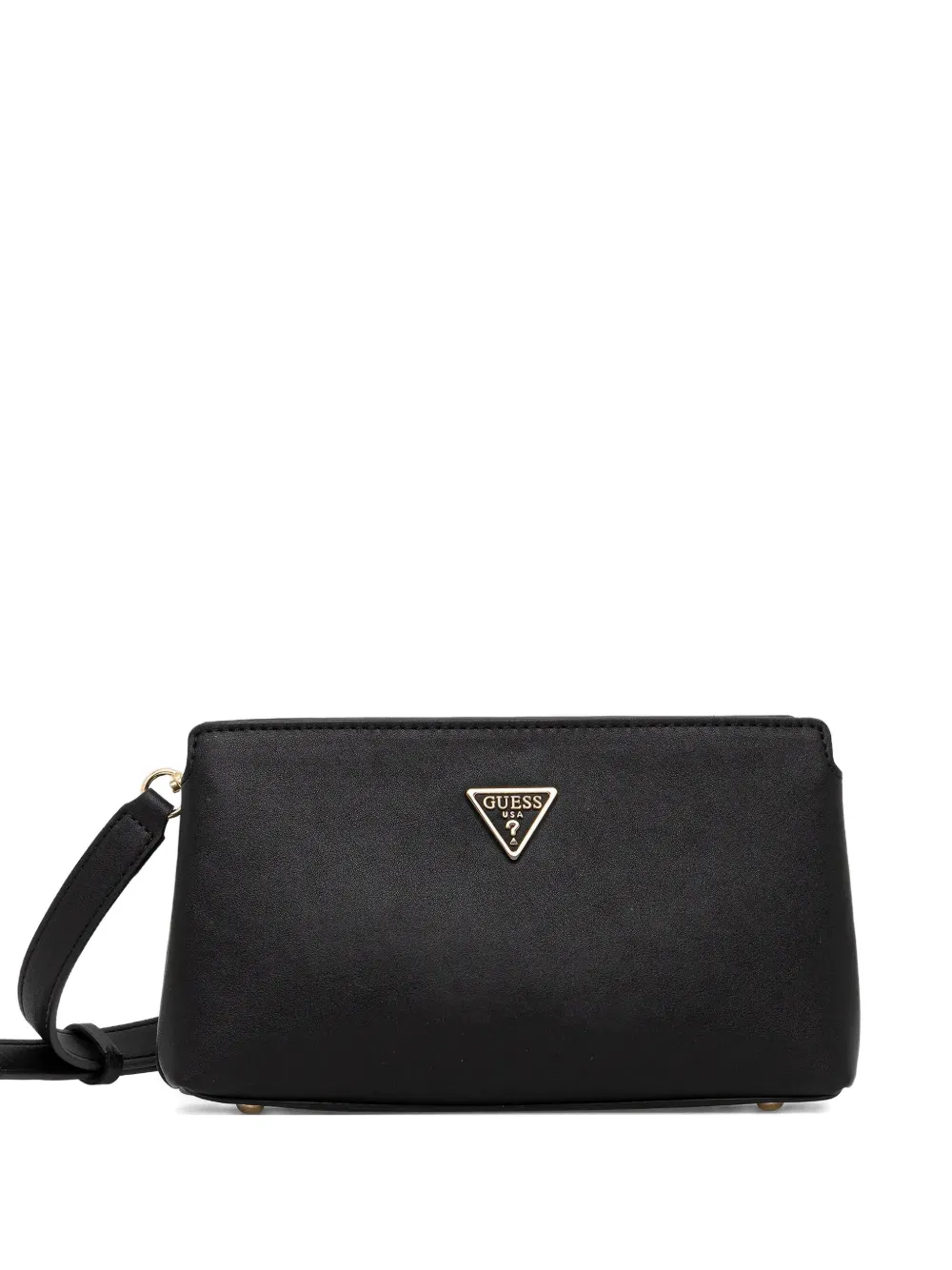 Guess Usa Logo Plaque Satchel In Black