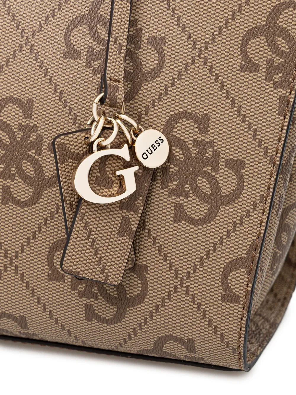 Guess Usa Monogram-pattern Tote Bag In Neutral