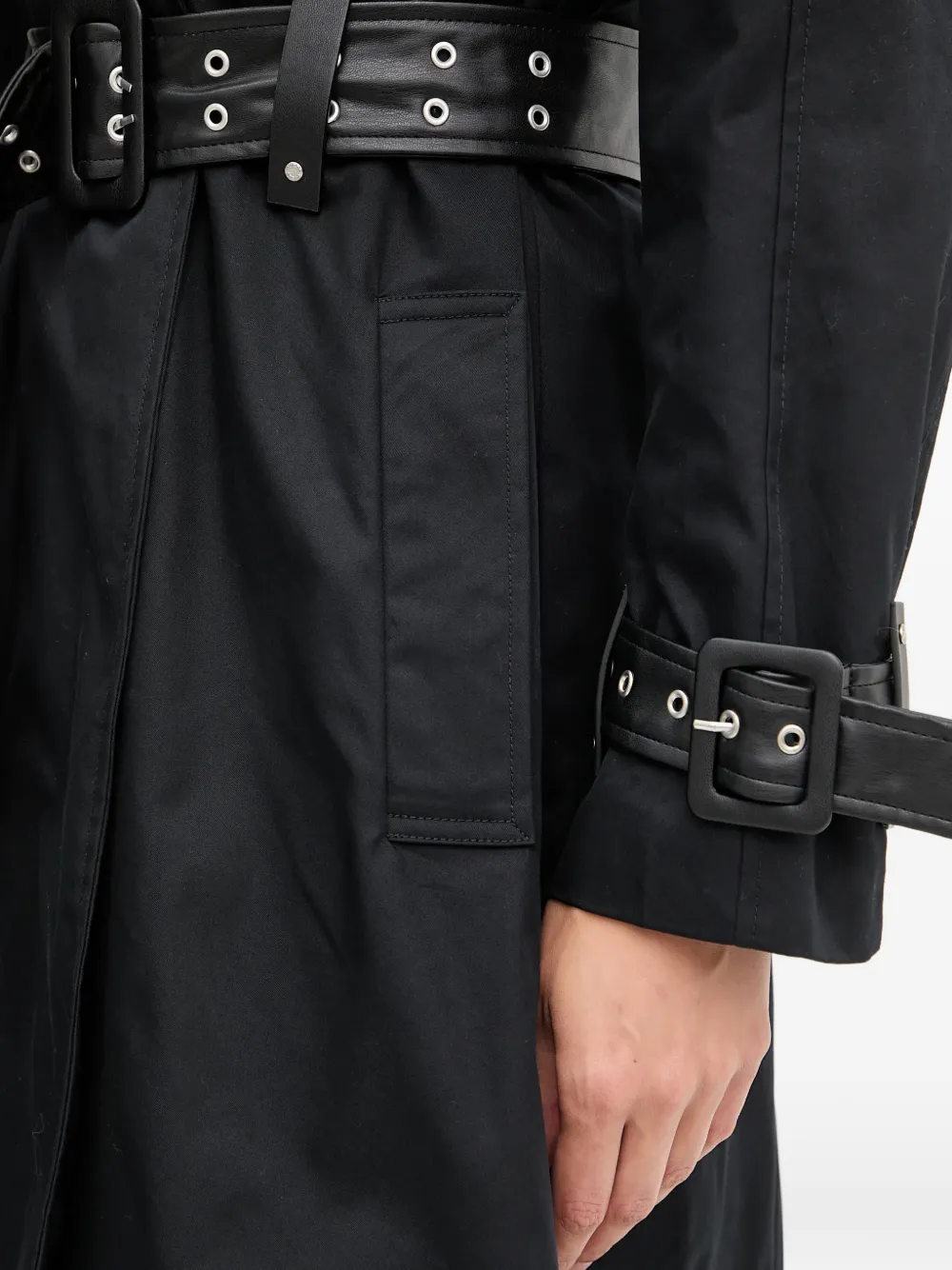 Guess Usa Belted Coat In Black